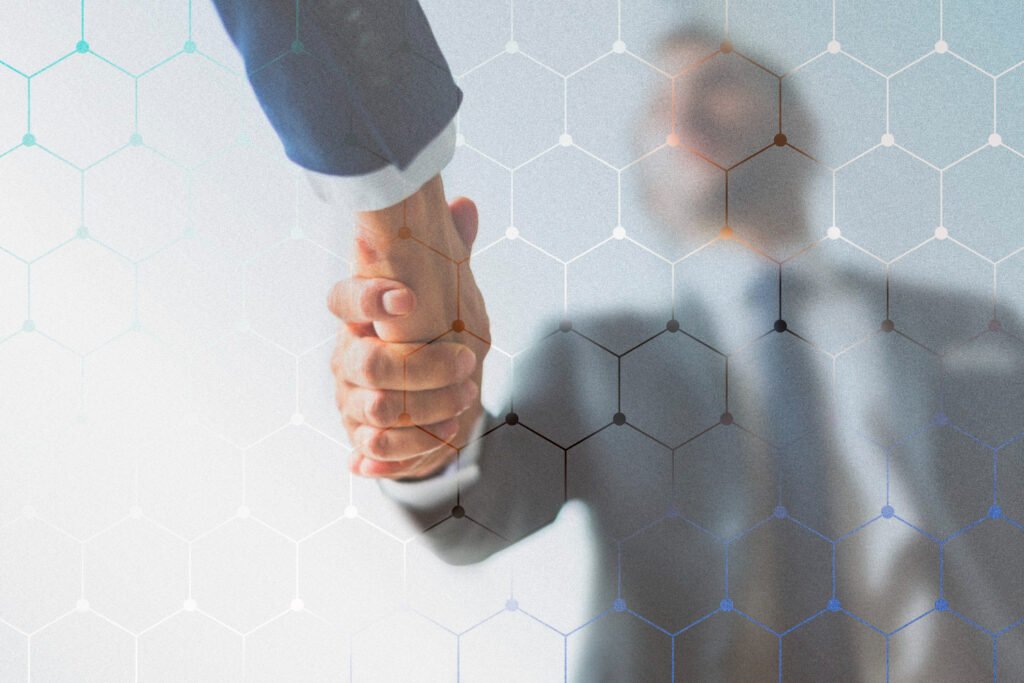 corporate business handshake partners